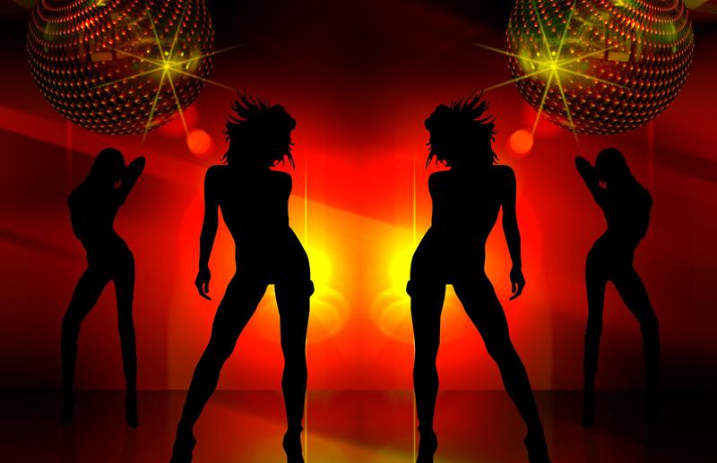 Silhouettes dancing at a nightclub or house party
